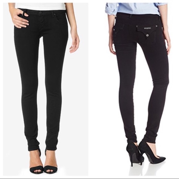 Hudson Jeans Denim - Hudson Collin Flap Skinny Jeans in Black